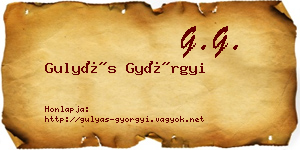 Gulyás Györgyi névjegykártya